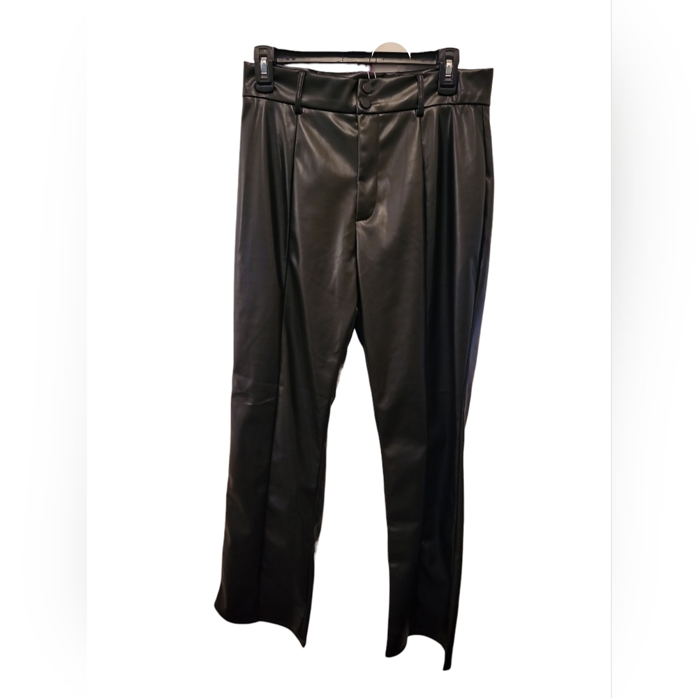 Black Women's Pants, faux leather.
